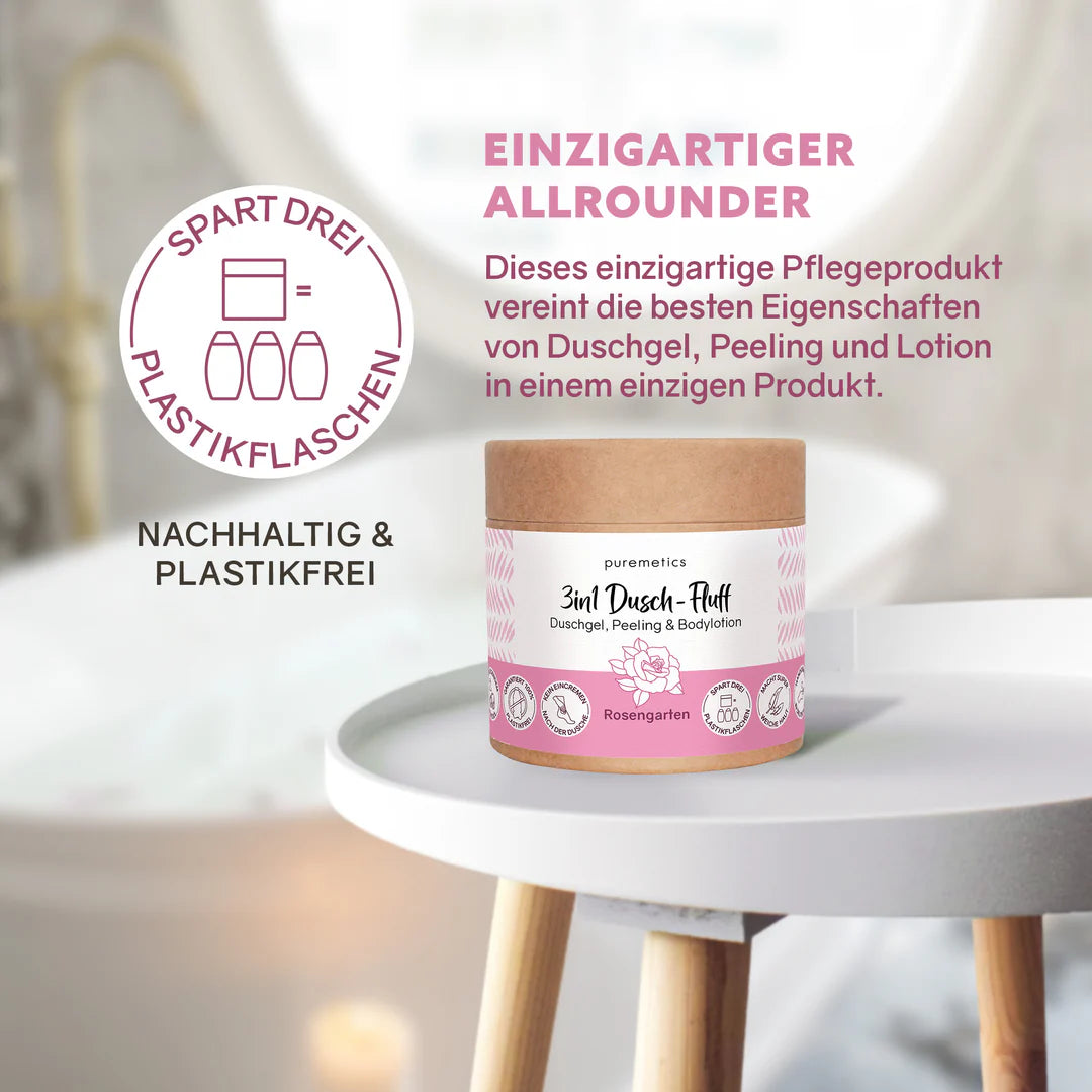 3in1 Dusch-Fluff | Rosengarten 250g