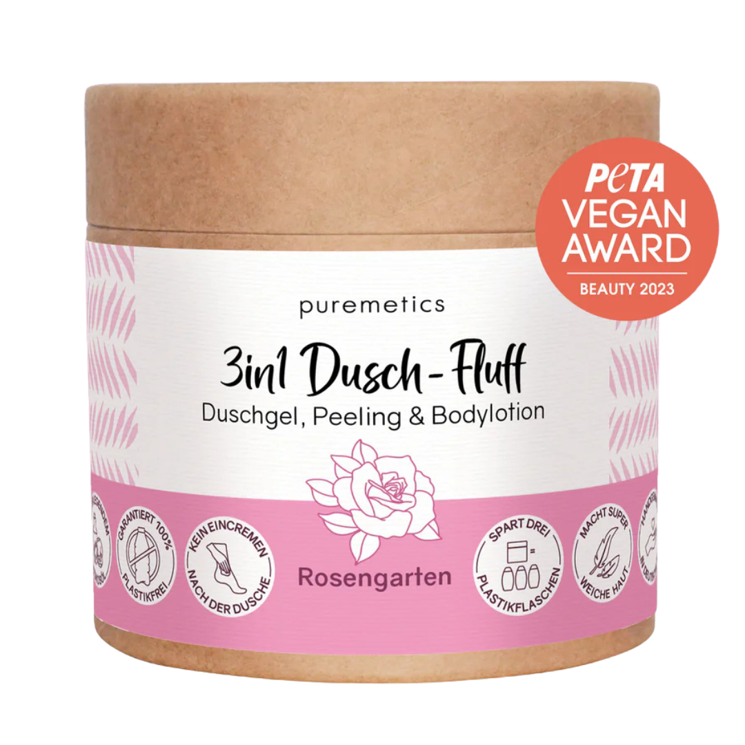 3in1 Dusch-Fluff | Rosengarten 250g