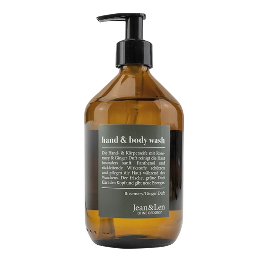 Jean&Len | Hand & Body Wash Rosemary/Ginger 500ml in Glasflasche